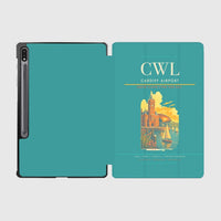 Thumbnail for Cardiff Airport (CWL) design on turquoise samsung tablet tablet case