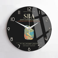 Thumbnail for Santa Barbara Airport SBA Wall-Clock No-Frame - Black