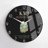Thumbnail for Aso Kumamoto Airport KMJ Wall-Clock No-Frame - Black