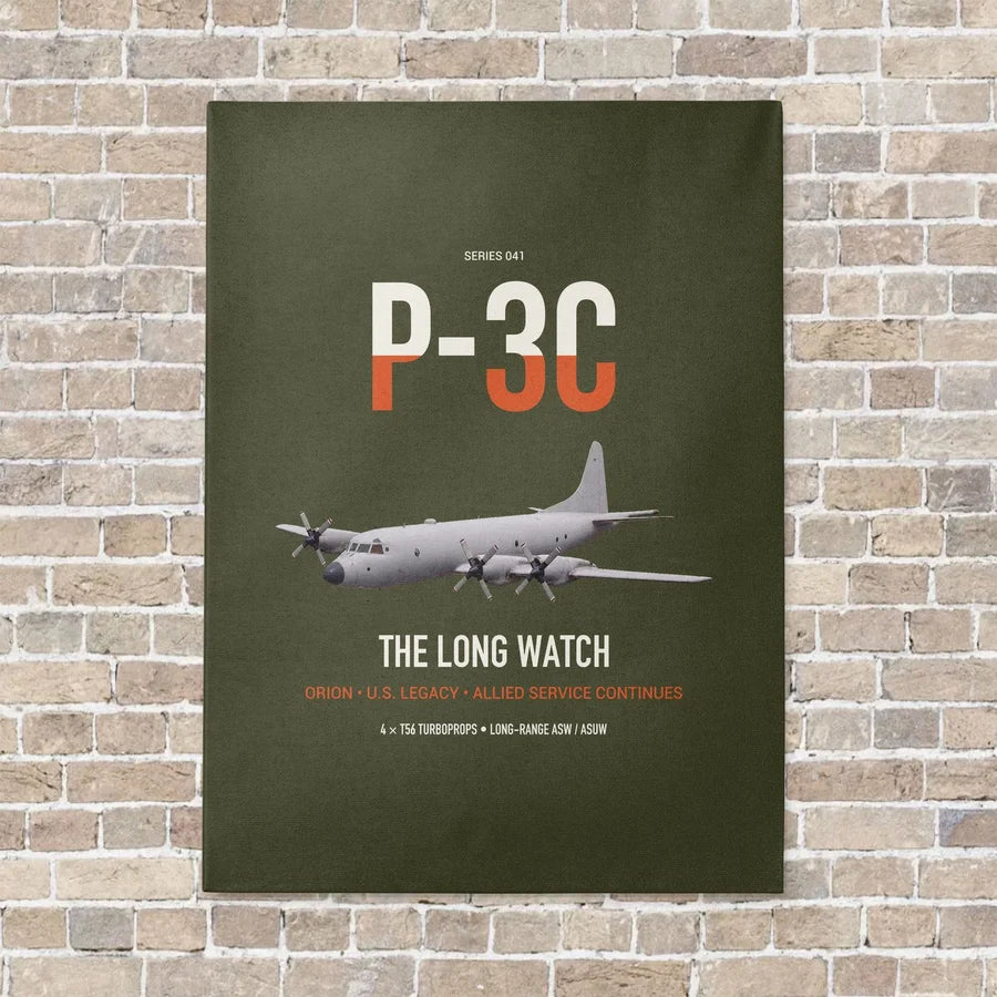 P-3C Orion vertical canvas print - no frame - green army background