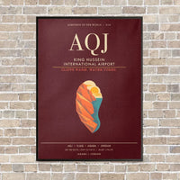 Thumbnail for King Hussein International Airport AQJ - Canvas Framed - Dark Red