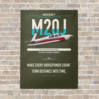 Thumbnail for Mooney M20J 201 vertical canvas print - no frame - green army background