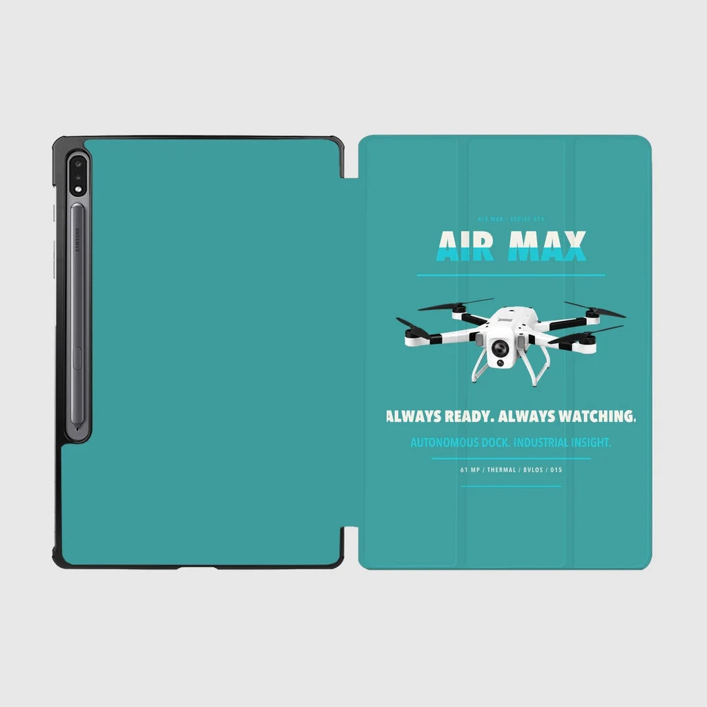 Percepto Air Max design on turquoise samsung tablet tablet case