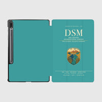 Thumbnail for Des Moines International Airport (DSM) design on turquoise samsung tablet tablet case