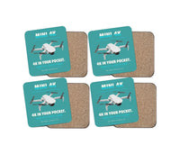 Thumbnail for DJI Mini 4K design on turquoise 4 pieces set coaster