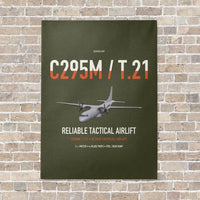 Thumbnail for Airbus C295M T.21 vertical canvas print - no frame - green army background