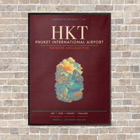 Thumbnail for Phuket International Airport HKT - Canvas Framed - Dark Red