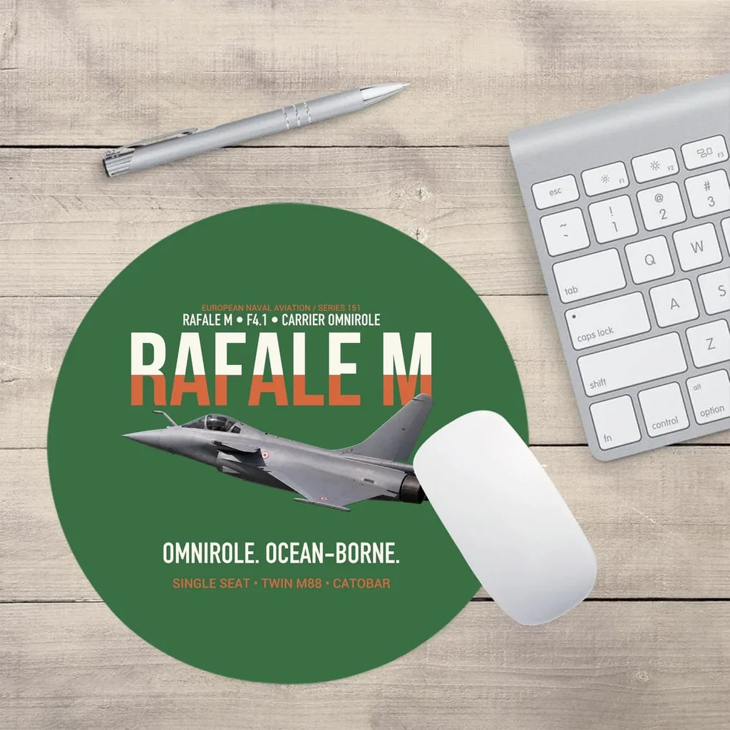 Dassault Rafale M F4.1 Carrier Omnirole Network design on green round mouse pad
