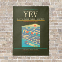 Thumbnail for Inuvik (Mike Zubko) Airport YEV vertical canvas print - no frame - green army background