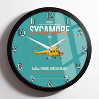 Thumbnail for Bristol Sycamore HR14 design on turquoise framed wall clock