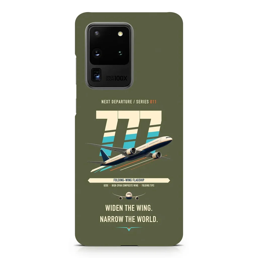 Boeing 777-9 design on samsung case - green army