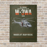 Thumbnail for PZL-Świdnik W-3WA Sokół vertical canvas print - no frame - green army background
