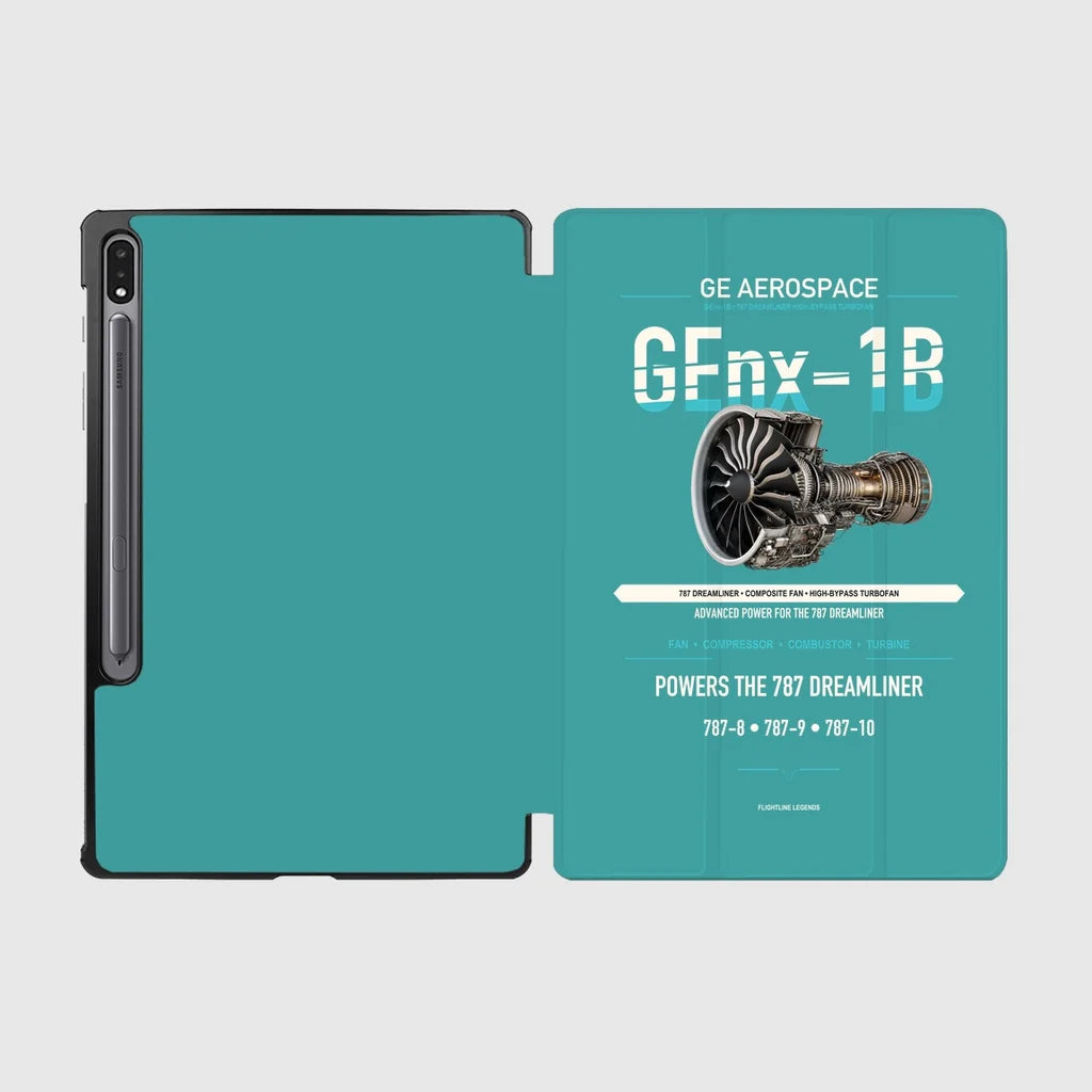 GEnx-1B design on turquoise samsung tablet tablet case