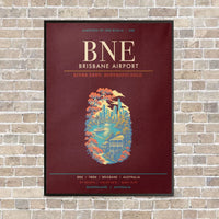 Thumbnail for Brisbane Airport BNE - Canvas Framed - Dark Red