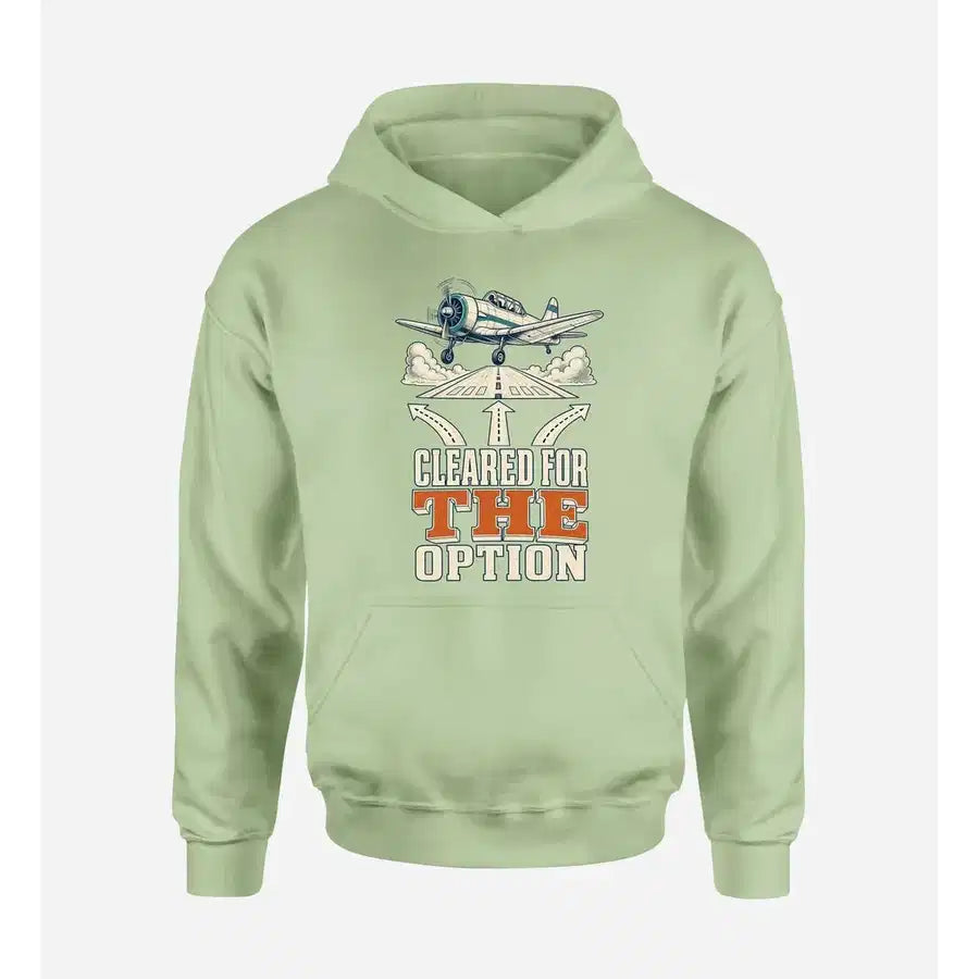 SIGNAL 325 - Cleared For The Option design on light green hoodie single side