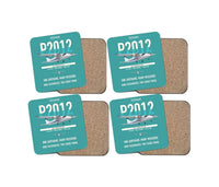 Thumbnail for Tecnam P2012 Traveller design on turquoise 4 pieces set coaster