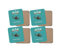Thumbnail for Boeing AH-64E Apache Guardian design on turquoise 4 pieces set coaster