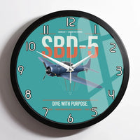 Thumbnail for SBD-5 Dauntless design on turquoise framed wall clock