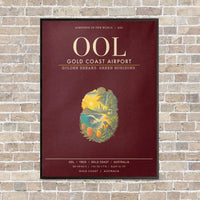 Thumbnail for Gold Coast Airport OOL - Canvas Framed - Dark Red