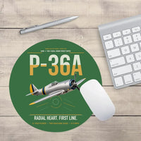 Thumbnail for P-36A Hawk design on green round mouse pad