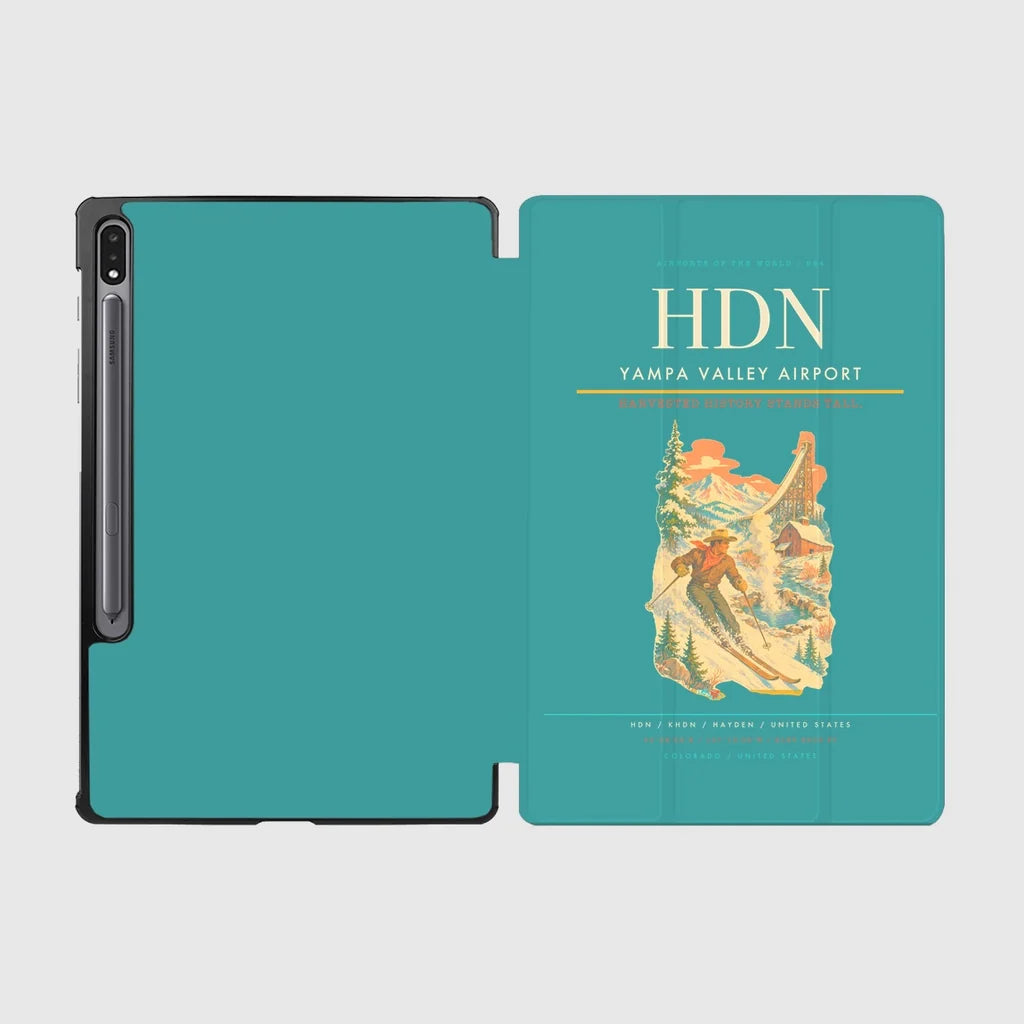 Yampa Valley Airport (HDN) design on turquoise samsung tablet tablet case
