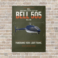 Thumbnail for Bell 505 vertical canvas print - no frame - green army background