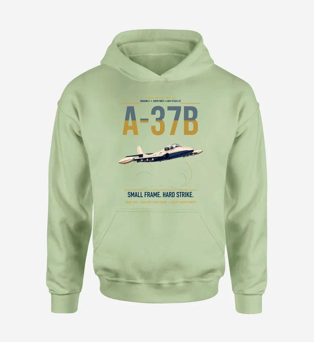 A-37B Dragonfly design on light green double-side hoodie
