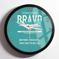 Thumbnail for Cessna Citation Bravo design on turquoise framed wall clock