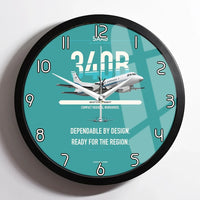 Thumbnail for Saab 340B design on turquoise framed wall clock
