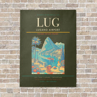 Thumbnail for Lugano Airport LUG vertical canvas print - no frame - green army background