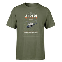 Thumbnail for Bell 412EPI design on green army t-shirt, single-side print