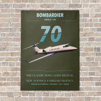 Thumbnail for Bombardier Learjet 70 vertical canvas print - no frame - green army background