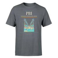 Thumbnail for Palm Beach International Airport (PBI) T-Shirt single-side front print in Gray | palm-beach-international-airport-pbi-double-side-t-shirt