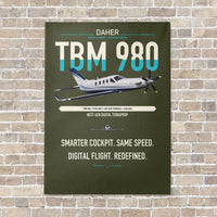Thumbnail for Daher TBM 980 vertical canvas print - no frame - green army background