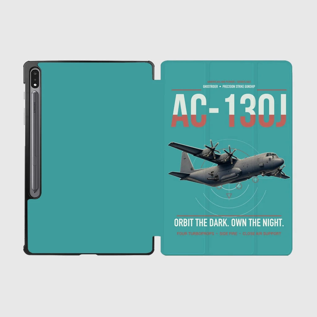 AC-130J Ghostrider design on turquoise samsung tablet tablet case