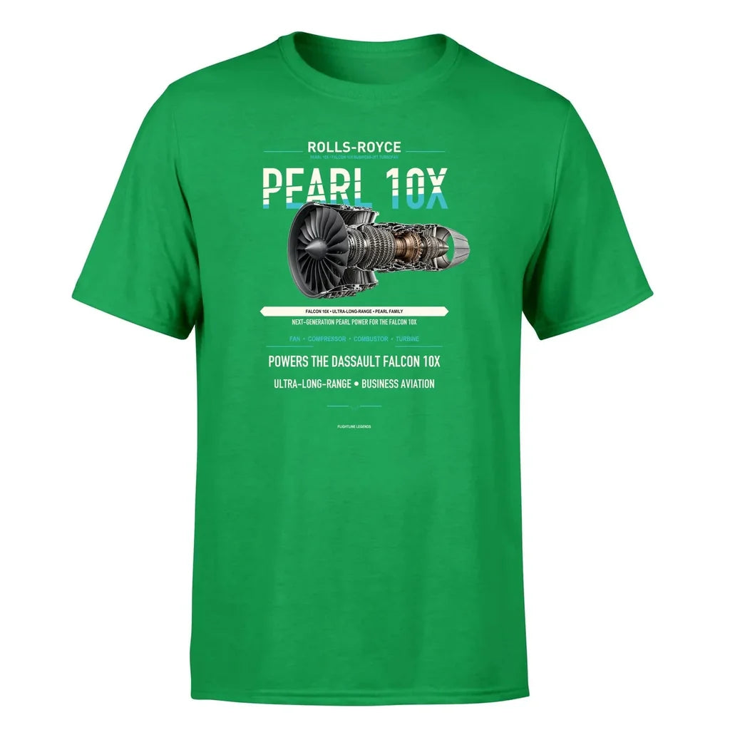 PEARL 10X design on green single side