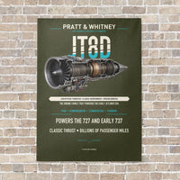 Thumbnail for JT8D vertical canvas print - no frame - green army background