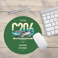 Thumbnail for Cessna 206 Stationair design on green round mouse pad