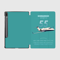 Thumbnail for Bombardier Learjet 55 design on turquoise samsung tablet tablet case