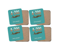 Thumbnail for A-20G Havoc design on turquoise 4 pieces set coaster