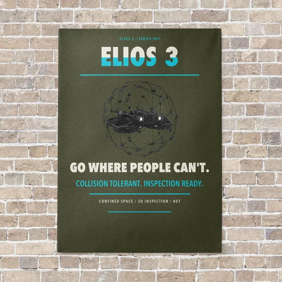 Flyability Elios 3 vertical canvas print - no frame - green army background