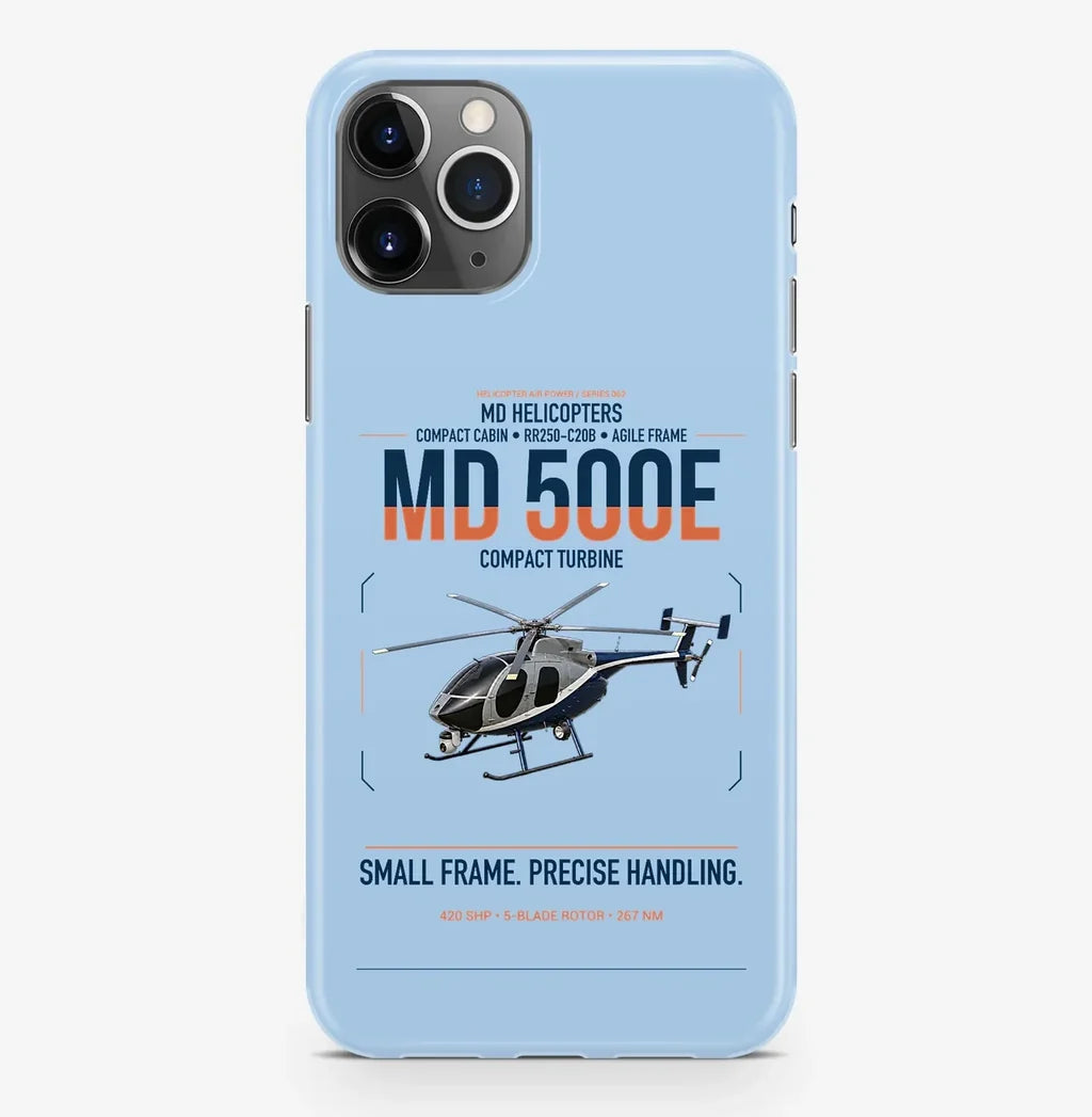 MD Helicopters MD 500E design on light blue magsafe iphone case, for iPhone Pro Max