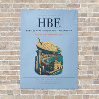 Thumbnail for Borg El Arab Airport HBE — Alexandria vertical canvas print - no frame - light blue background