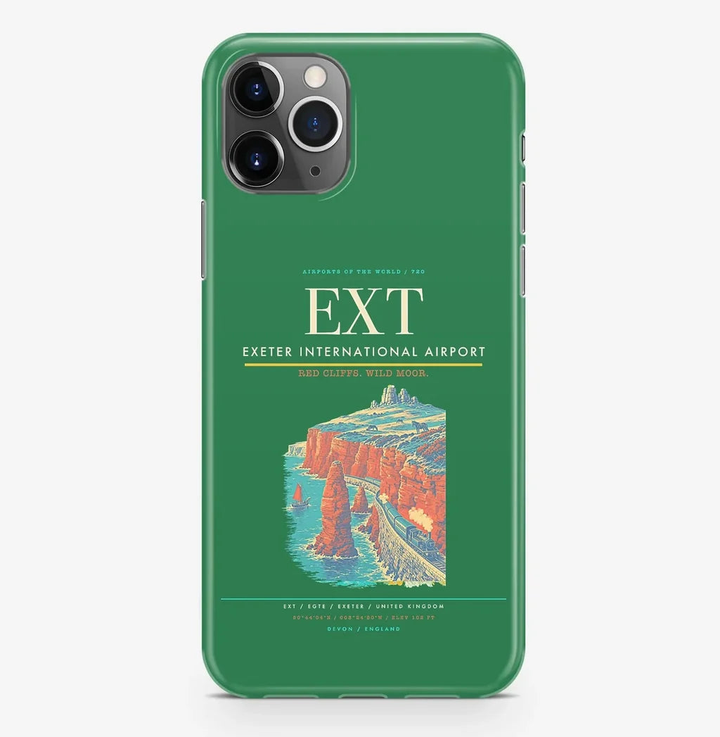 Exeter Airport (EXT) design on green iPhone 16 Pro MagSafe case