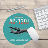 Thumbnail for AC-130J Ghostrider design on turquoise round mouse pad