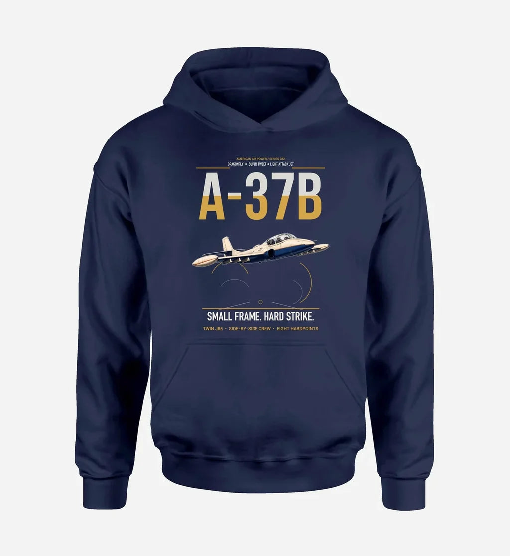 A-37B Dragonfly design on navy blue double-side hoodie