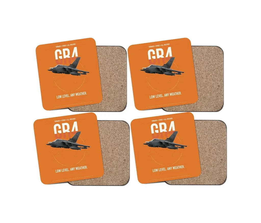 Panavia Tornado GR4 design on orange 4 pieces set coaster