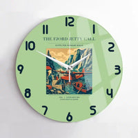 Thumbnail for VINTAGE G4185 - The Fjord Jetty Call - Designed Wall Clocks design on lightgreen no-frame