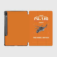 Thumbnail for Leonardo CH-149 Cormorant design on orange samsung tablet tablet case
