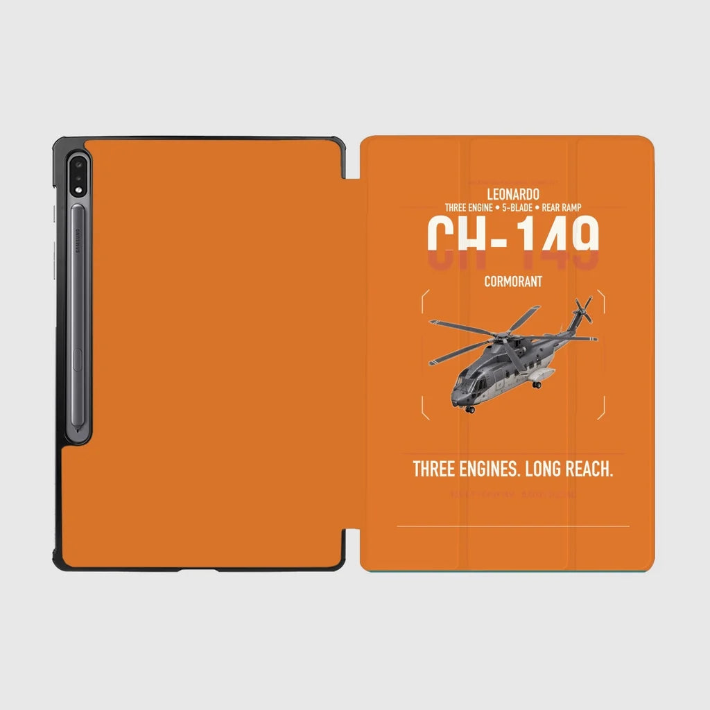 Leonardo CH-149 Cormorant design on orange samsung tablet tablet case